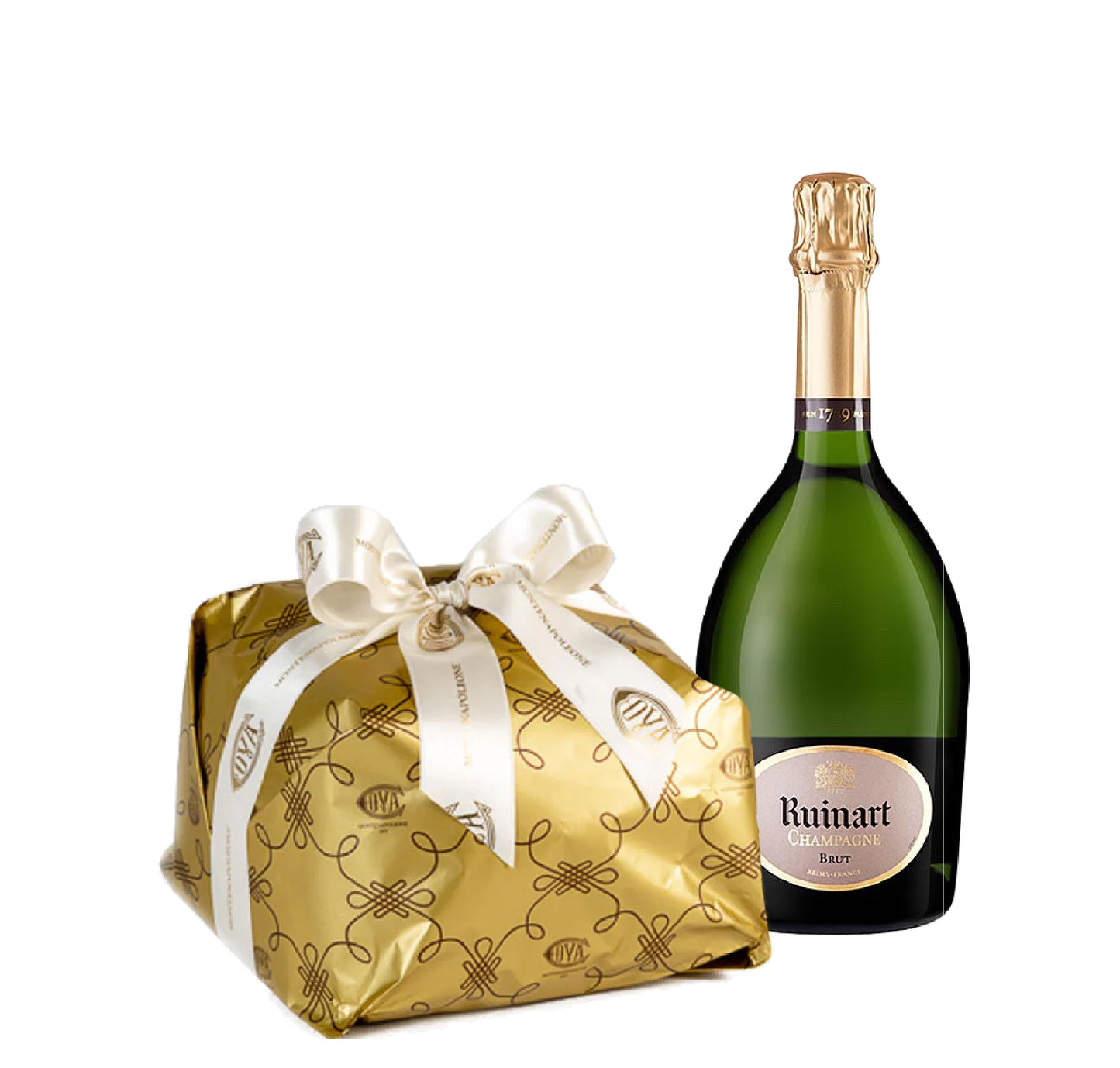 Panettone și sticlă în ambalaj cadou