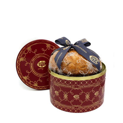 Panettone de ciocolată în cutie metalică