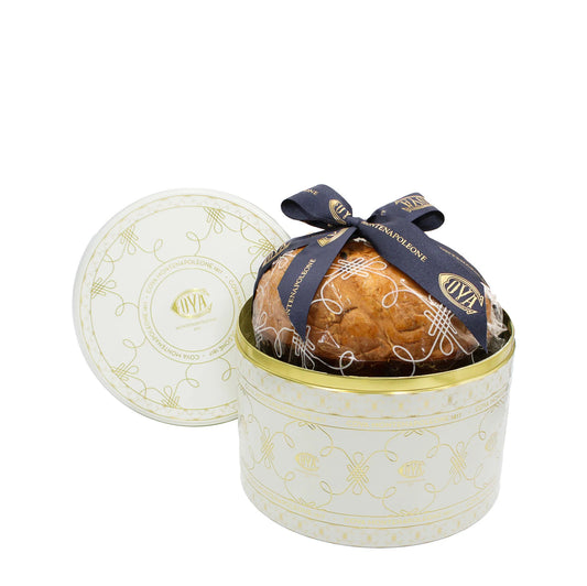 Panettone de ciocolată în cutie metalică